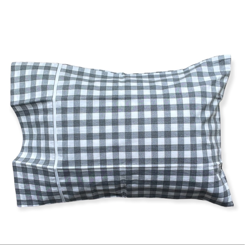 Pale Gray Gingham Pillow Cover, Smoke Serena & Lily Boudoir